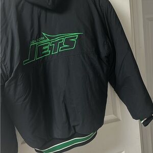 JETS NFL Black and Green Windbreaker Jacket